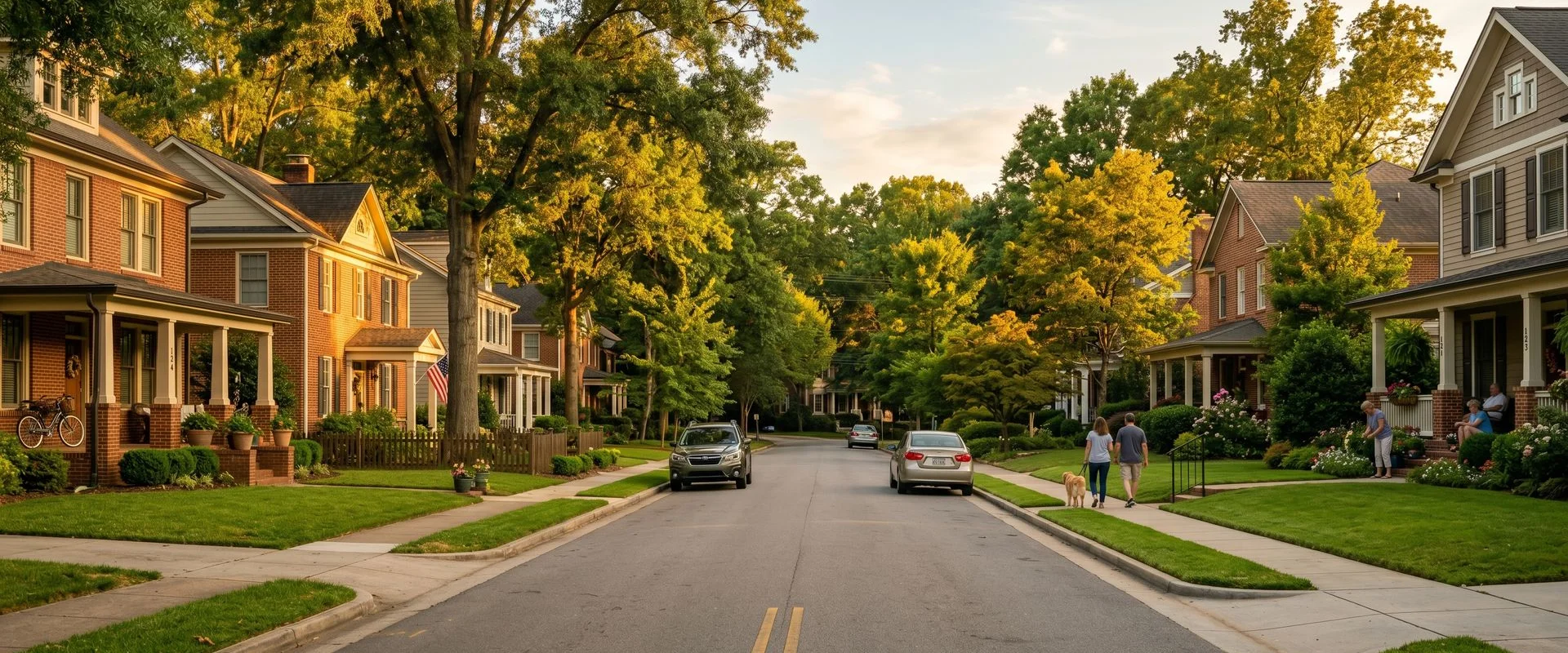Calm residential street in Raleigh, NC
