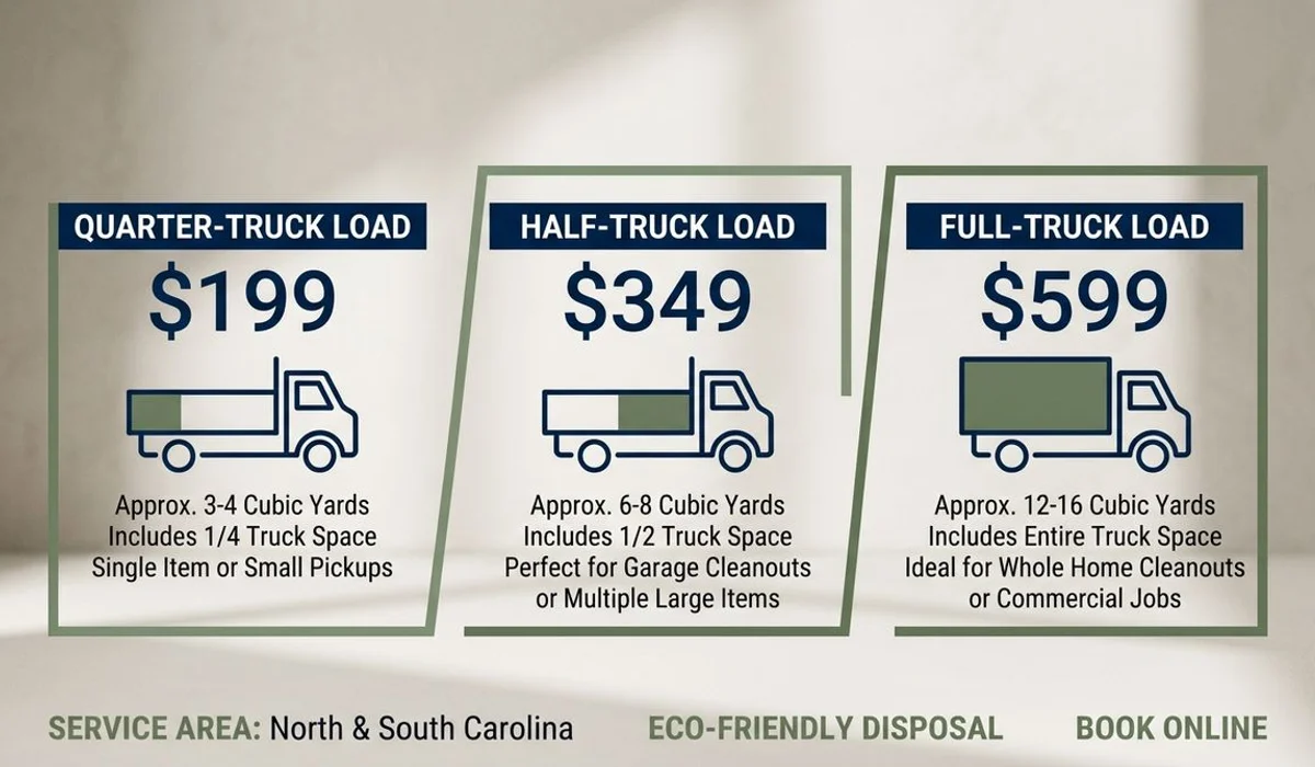 Truckload pricing illustration for Carolinas junk removal