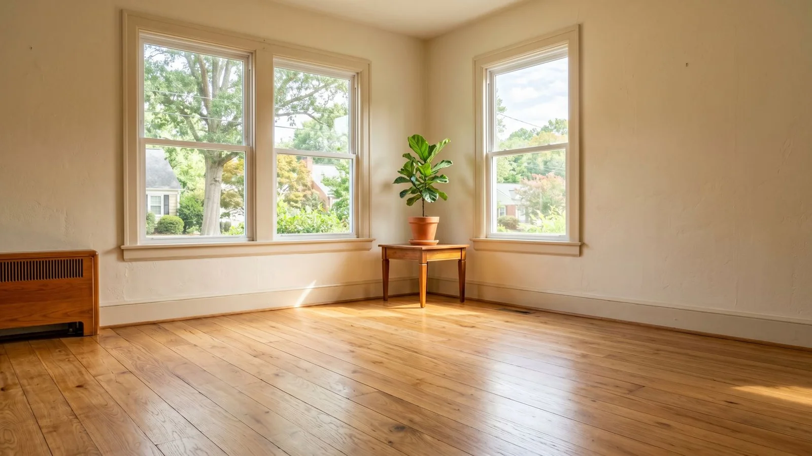 Calm sunlit empty Carolinas home post cleanup